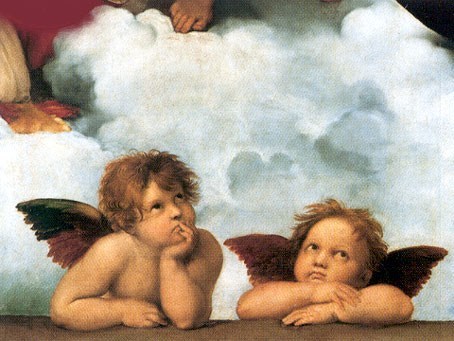 Raphael Sistine Madonna 2 angels